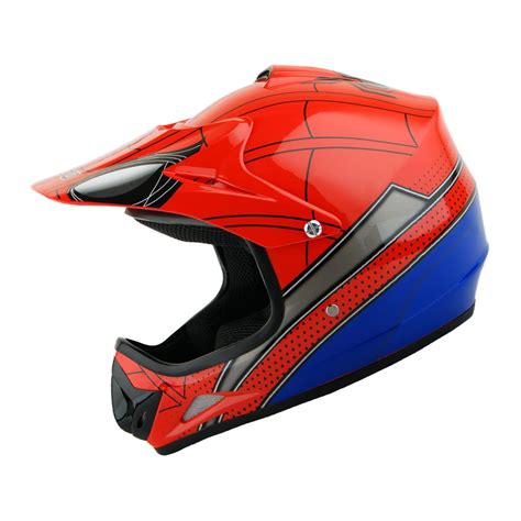 WOW Youth Kids Motocross BMX MX ATV Dirt Bike Helmet Spider Red ...