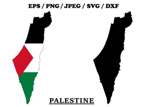 Palestine National Flag Map Design Graphic by terrabismail · Creative ...