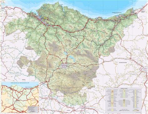 Large detailed map of Basque Country with cities and towns ...