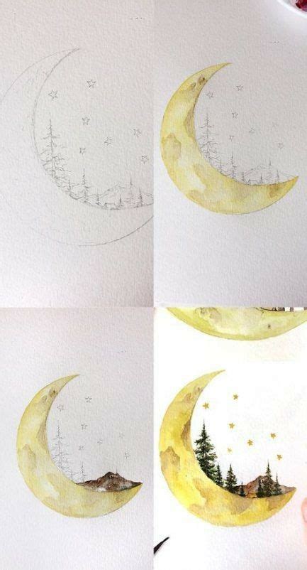 Pin by Ida Park on 6 ARTS AND occasionally CRAFTS | Watercolor moon ...