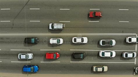 Traffic on a City Street Top View, Aerial Stock Photo - Image of ...