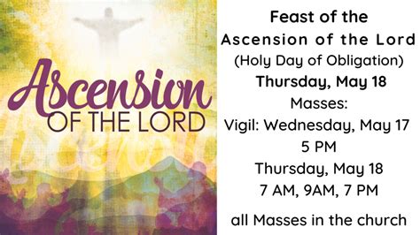 Ascension Thursday Mass Times | St Mary's Church, Swormville