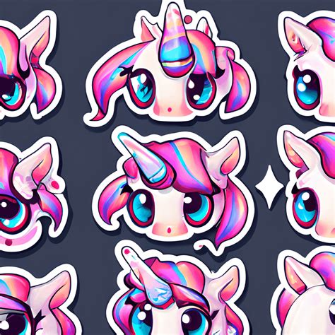 Cute Unicorn Stickers · Creative Fabrica