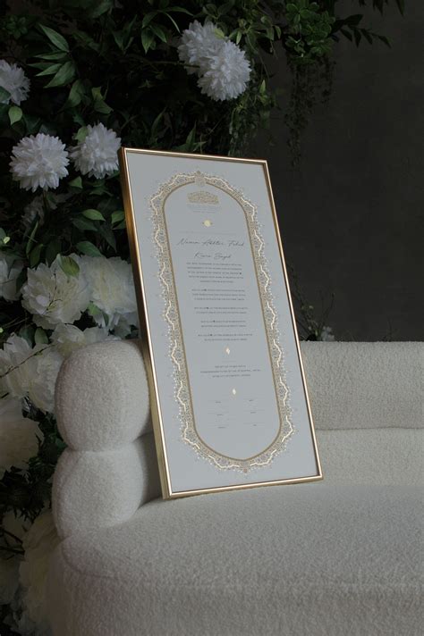 Raeesa Nikah Certificate - Gold Embellished