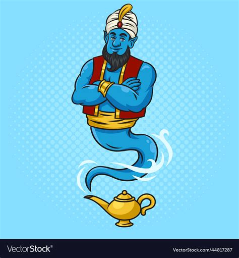 Magical genie pinup pop art Royalty Free Vector Image