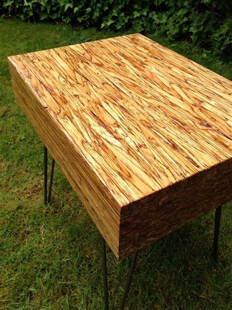 Butcher Block Coffee Table with Square Bar Hairpin Legs