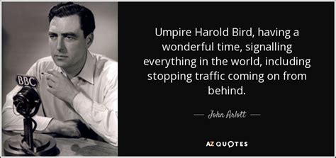 John Arlott quote: Umpire Harold Bird, having a wonderful time ...