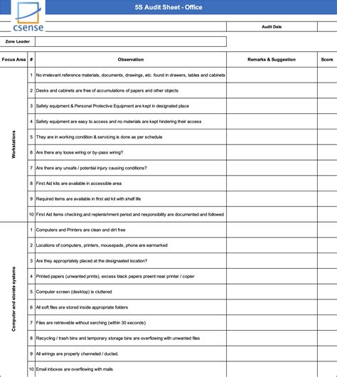 5S-Audit-Checklist-Office-2 - CSense Management Solutions Pvt Ltd