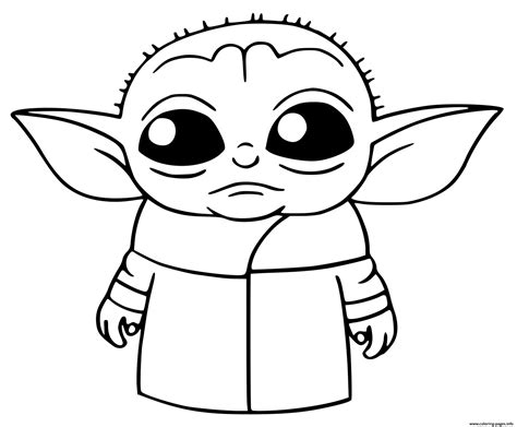 Baby Yoda Star Wars Coloring page Printable