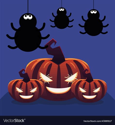 Halloween pumpkins background Royalty Free Vector Image