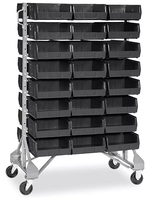 Standard Mobile Stackable Bin Organizer - 11 x 11 x 5" Black Bins H ...