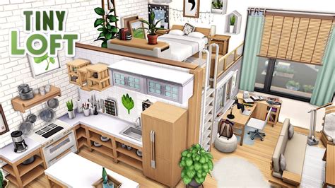 TINY LOFT w/ PLATFORMS | THE SIMS 4 - Speed Build (NO CC) - YouTube