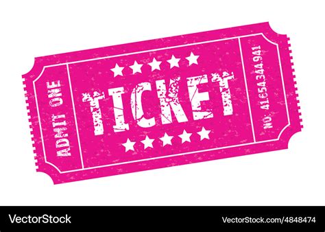 Pink ticket Royalty Free Vector Image - VectorStock