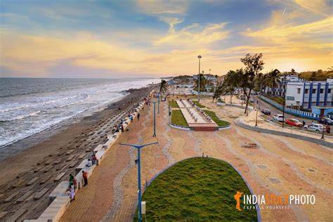 Sea Beach Sunset Aerial View At Digha India | India Stock Photo