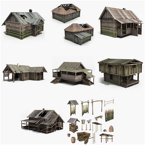 medieval village 3d model