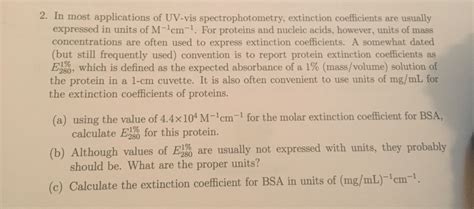 Solved In most applications of UV-vis spectrophotometry, | Chegg.com