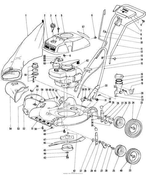 Toro 20222, Lawnmower, 1968 (SN 8000001-8999999) Parts Diagram for 19 ...