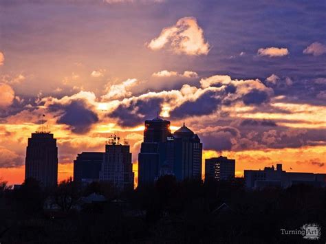 Kansas City Skyline Sunset by Joe Calton - TurningArt