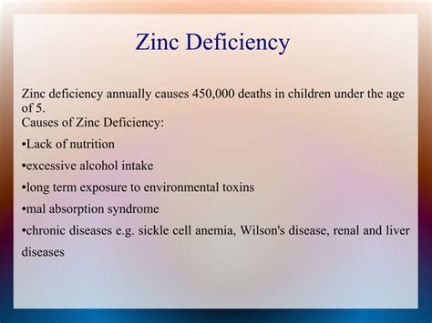 Zinc deficiency: causes, treatment and prevention | PPT