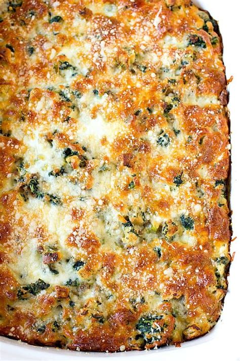 Cheesy Sausage Spinach Breakfast Casserole | Brown Eyed Baker