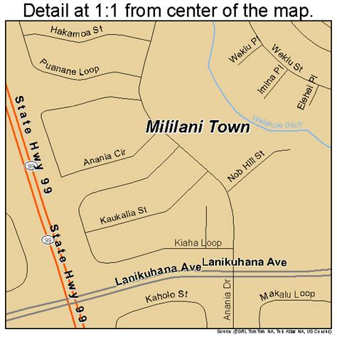 Mililani Town Hawaii Street Map 1551050