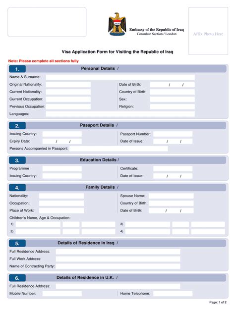 Iraq visa application form pdf: Fill out & sign online | DocHub