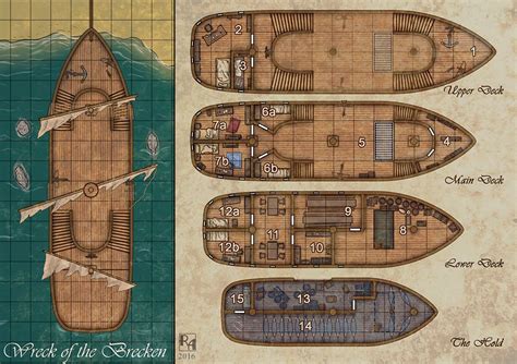 Wreck of the Brecken | Fantasy map, Dungeon maps, Dungeons and dragons ...