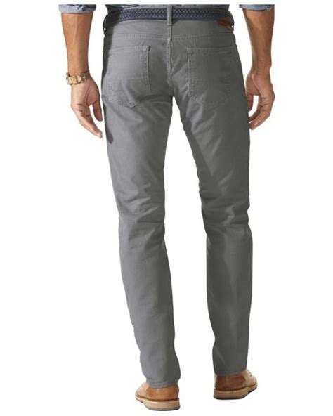 Dockers D1 Slim Fit 5-pocket Flat Front Khaki Pants in Gray for Men ...