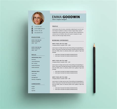 Free Resume 2 Page + Cover Letter Templates (PSD) Graphic Design Junction