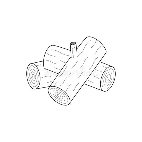 Logs, Wood Outline Icon Vector Stock Vector - Illustration of ring ...