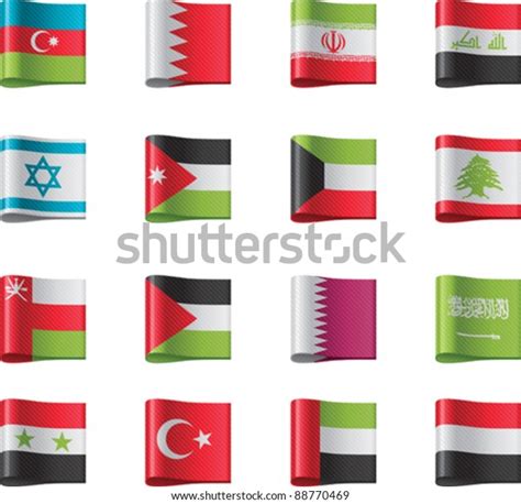 Vector Flags Icon Set Asia Part Stock Vector (Royalty Free) 88770469 ...