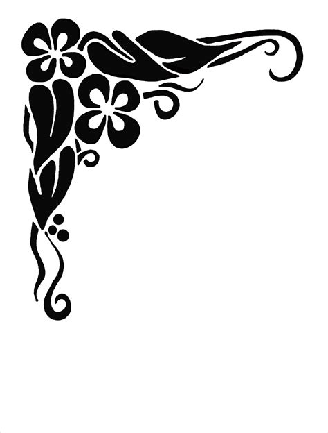 Black And White Flower Border Clipart | Free download on ClipArtMag