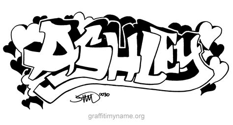 "ashley" hand drawn graffiti style | Name coloring pages, Ashley name ...