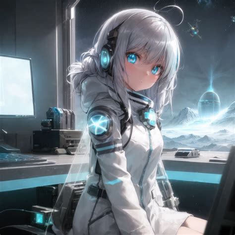 Download wallpaper 2780x2780 girl, headphones, astronaut, anime ipad ...