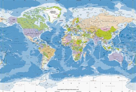 4 Free Printable World Map with Latitude and Longitude | World Map With ...