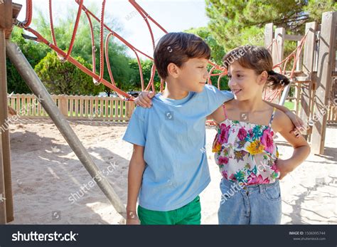 Kids Friends Hugging School Park Playground Stock Photo 1506995744 ...