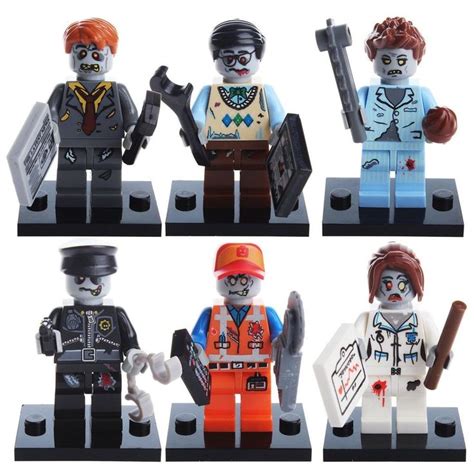 6 Sets/lot Cute zombie minifigures building blocks Toy best quality ...