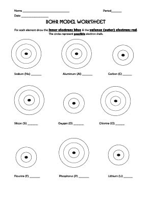 Bohr Model Worksheet - Fill Online, Printable, Fillable, Blank | pdfFiller