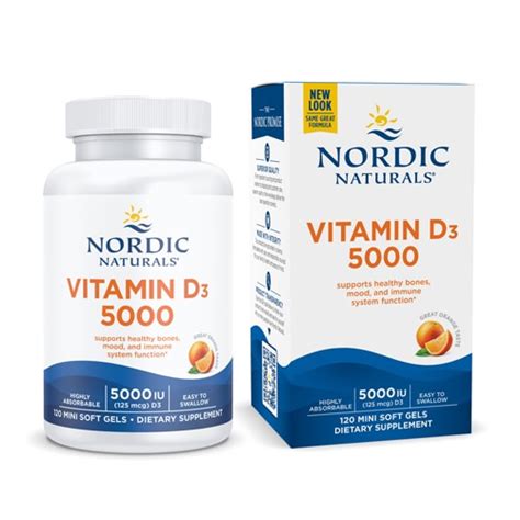 Nordic Naturals Vitamin D3 5000 Orange -- 250 mg - 120 Softgels - Vitacost