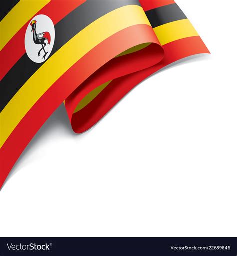 Uganda flag on a white Royalty Free Vector Image