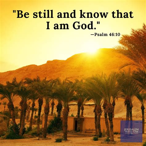 "Be still and know that I am God."... - Jerusalem Prayer Team