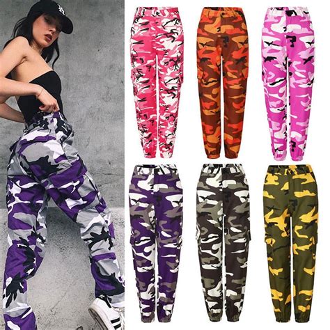 2021 Ladies Casual Fashion Camouflage Camo Long Pants Womens Trousers ...