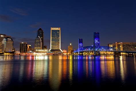 Jacksonville Skyline at Night Photograph by Chris Moore - Fine Art America