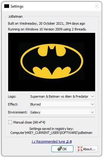 zzBatman : Batman Logo Screensaver for Windows PC