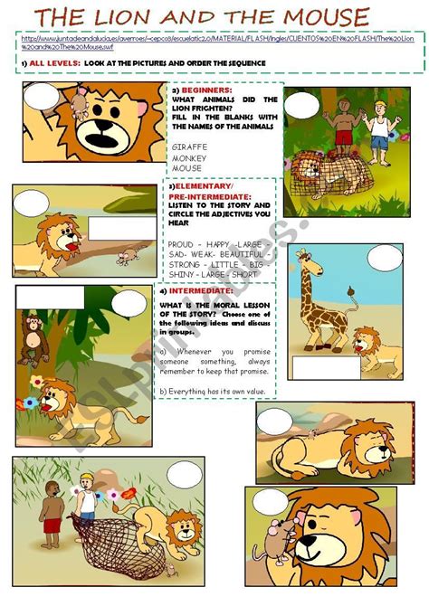 The Lion And The Mouse Story Printable