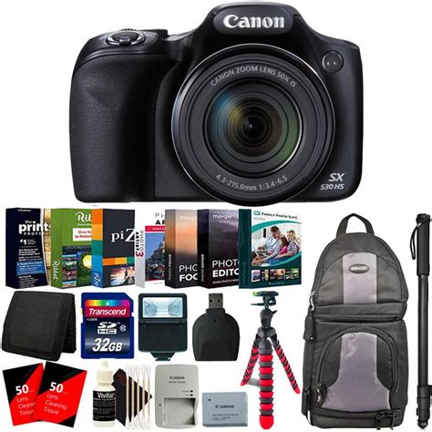 Canon PowerShot SX530 HS Digital Camera + Top Accessory Kit + 32 Inches ...