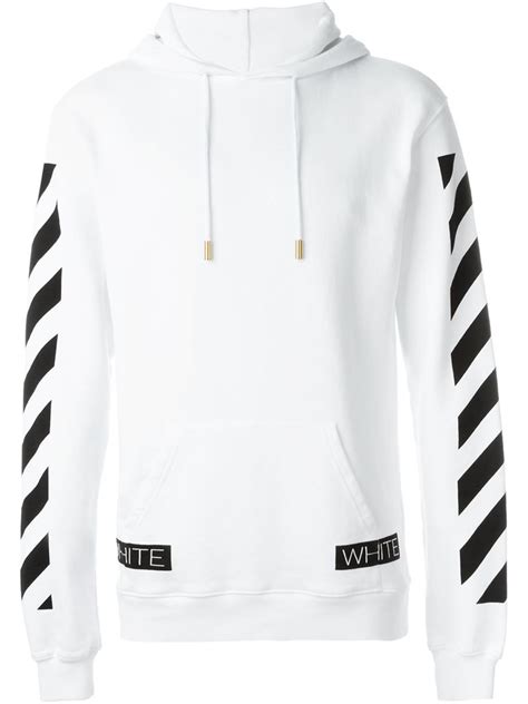 Off-White c/o Virgil Abloh Cotton Striped Sleeve Pullover Hoodie in ...