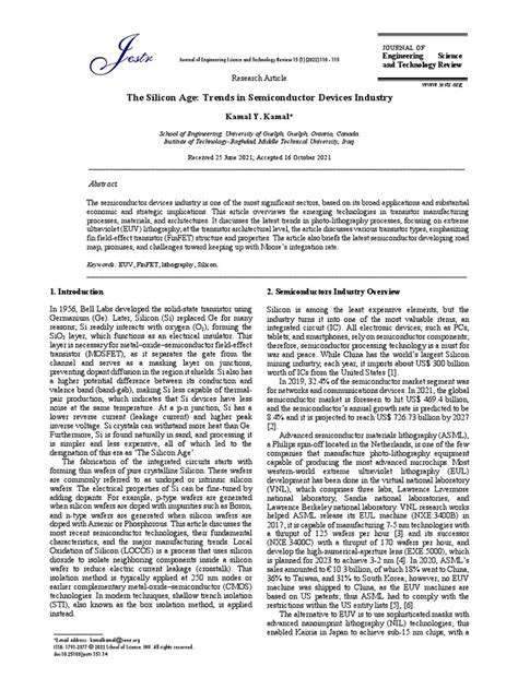 Trends in Semiconductor Devices Industry | PDF | Photolithography ...