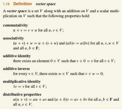 Axioms for vector space in Axler's "Linear Algebra Done Right ...