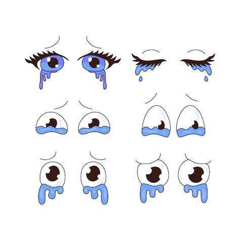 Free Vector | Hand drawn sad eyes cartoon illustration